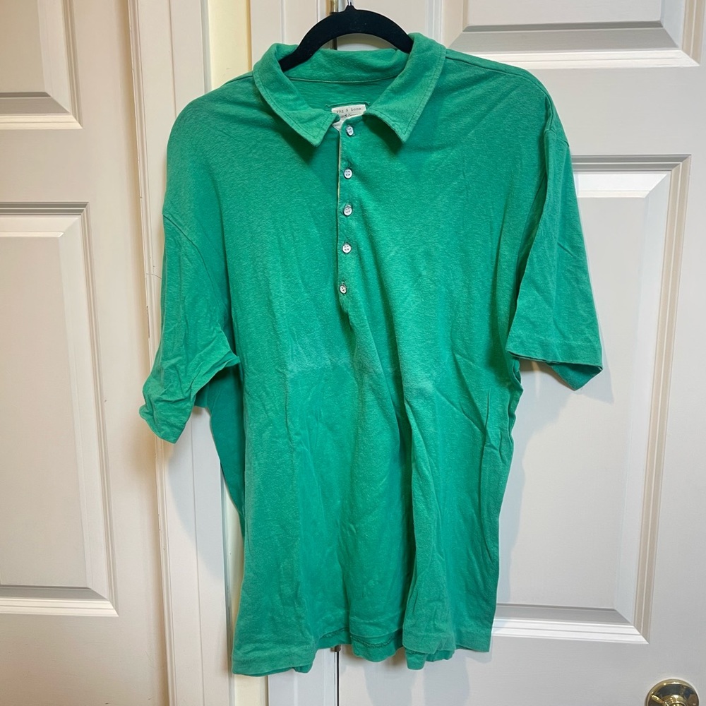 Rag & Bone Men’s Bright Green Cotton T-Shirt